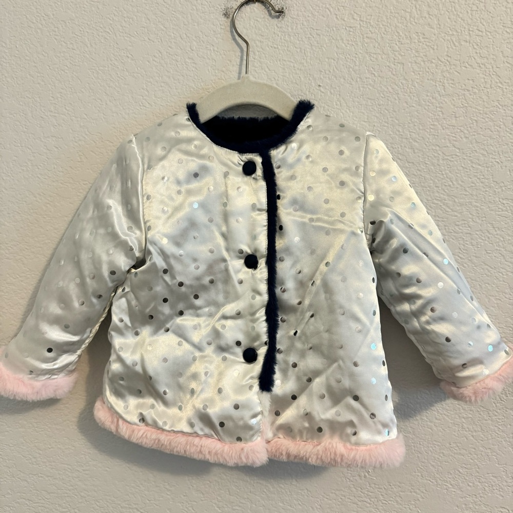 A Set of Little Me Faux Fur Baby Toddler Pea Coat and Leggings. Size 18M. - Picture 11 of 15
